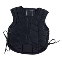 Magideal - Chaleco De Equitación, Guardias Deportivos Chaleco Con Cremallera Accesorios Transpirables Chaleco De Entrenamiento Chaleco Ecuestre Para Hombres Para , Negro, Niño L