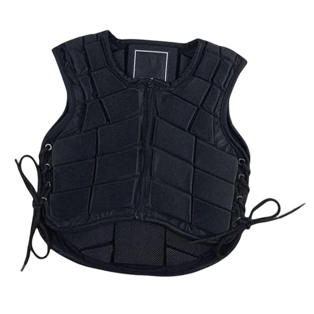 Chaleco de equitación, Guardias deportivos Chaleco con cremallera Accesorios transpirables Chaleco de entrenamiento Chaleco ecuestre para hombres para , negro, Niño L