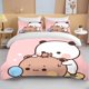 thumbnail image 1 of v2308 Bed Sheets New Bubu Dudu Cartoon Cute Bear Kawaii Christmas Gift King Twin Double Boys Bedding Set Microfiber or Polyester Duvet Cover Set 3-Piece Bedding Set (1 Duvet Cover + 2 Pillow Shams) Be, 1 of 5