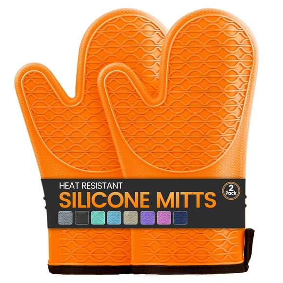 Manoplas de horno HESEE 32 cm 2 pzas silicona naranja