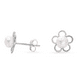 thumbnail image 2 of Aros de Plata 925 Figuras de Flor Pequeña con Perla, 2 of 3