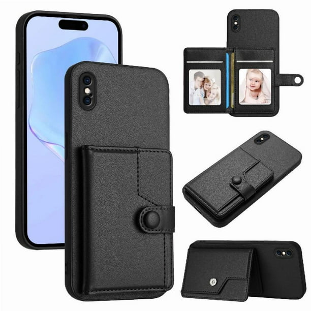 FOXDOCK Funda para iPhone XS Max con Bloqueo RFID - Diseño Elegante con Cierre de Botón