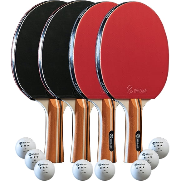 Set de Tenis de Mesa JP WinLook 4 Paletas 8 Pelotas Portatil