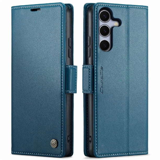 CaseMe tipo cartera Samsung Galaxy S25 5G con cierre magnético, RFID, tarjetero, soporte, carga inalámbrica