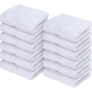 Aura Zeus - Juego De 12 Toallas Faciales 32X32Cm Algodon 500G Baño Az Blanco Blanco