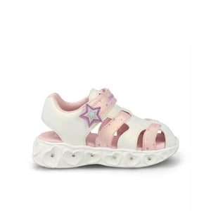 Sandalia Niña Bubblegummers Heart Light Blanco - Rosa Claro