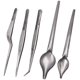 thumbnail image 1 of 5 pinzas de cocina de acero inoxidable de precisión con puntas dentadas de precisión y cucharas de dibujo culinario de precisión multiusos para decorar platos., 1 of 7