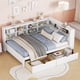 thumbnail image 2 of Wooden Full Size DayBed with 2 Drawers, DayBed with Storage Shelf and USB Charging Ports,White(old SKU N733S170505K), 2 of 3