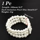 thumbnail image 4 of Ofertas Únicas Joyería para Damas Brazalete de Muñeca con Cuentas de Perlas de Imitación de 3 Filas Gris Blanco, 4 of 7