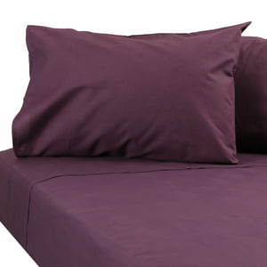Sueño Blanco - Juego De Sabana 2 Plaza, Color Morado Oscuro, 144 Hilos