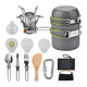 thumbnail image 1 of Set de ollas camping, 10 piezas, con cocinilla y cubiertos, 1 of 3