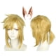 thumbnail image 1 of Peluca corta Linfairy, rubia, para hombre, Halloween, con orejas de elfo, 1 of 5