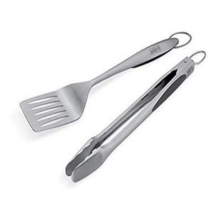 Juego De Herramientas Weber Deluxe De Acero Inoxidable Con Espátula Y Pinzas