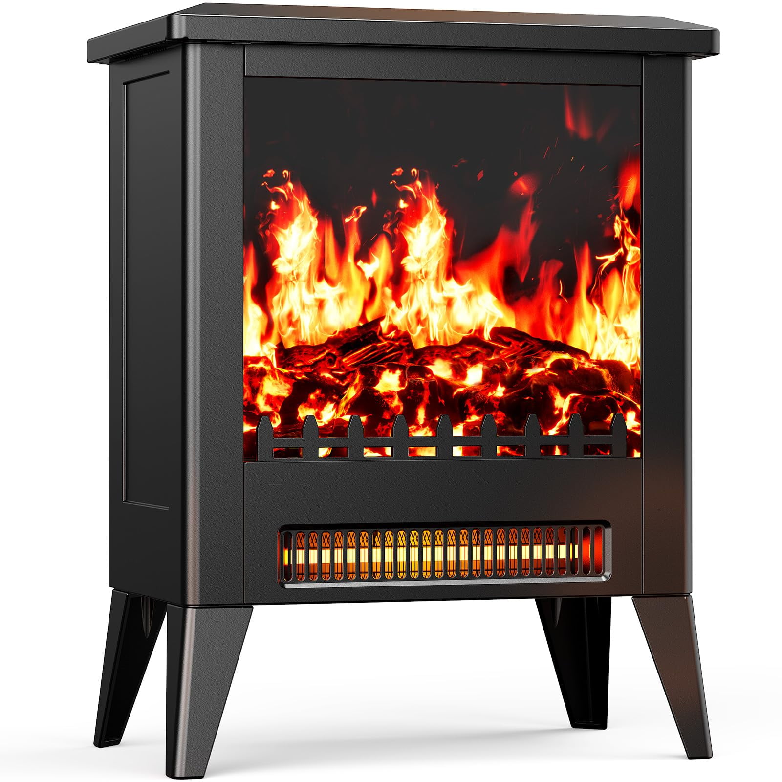 Chimenea Eléctrica Portátil Silonn De 18" Con Calefactor De 1400 W