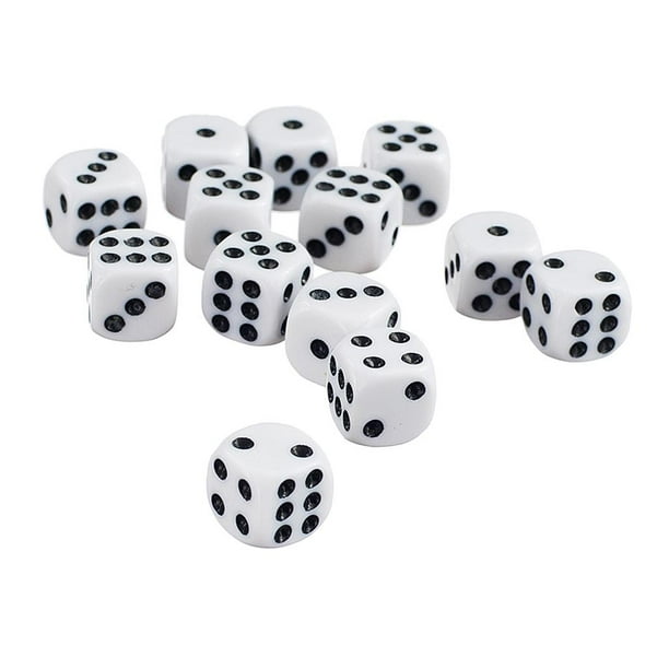 50 X 12 Mm Opaco Juegos De Dados De Seis Lados D6 D&D RPG Blanco