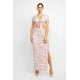 thumbnail image 1 of Conjunto de Top Floral con Nudo Frontal y Falda Larga Fruncida Rosa Lavanda L, 1 of 5