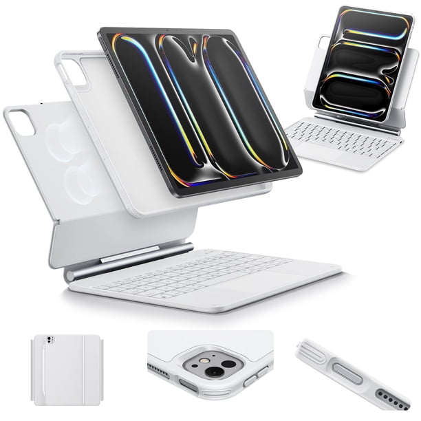 Funda con teclado ESR para iPad Pro de 11 pulgadas con soporte de 5.ª generación, color blanco
