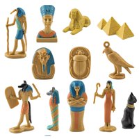 Bothyi - 12 Uds. Estatuillas Del Antiguo Egipto Adornos Egipcios Multicolores Estatuas Pequeñas