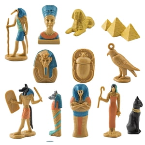 Bothyi - 12 Uds. Estatuillas Del Antiguo Egipto Adornos Egipcios Multicolores Estatuas Pequeñas