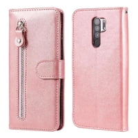 Gangxun - Funda Con Cremallera Para Xiaomi Redmi 9, Carcasa Cartera De Cuero Pu Con Soporte Y Tarjetero