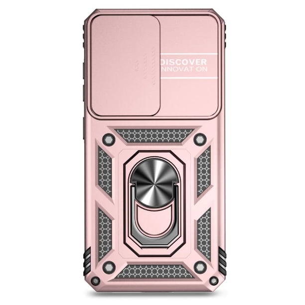 Funda Resistente Anillo Soporte Samsung Galaxy S25 Privacidad Cámara Montaje Magnético Oro rosa