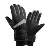 Ioensy - Guantes Cálidos De Invierno, 1 Par, Guantes De Esquí Suaves Para Deportes Al Aire Libre, Senderismo, Mujeres, Color Negro