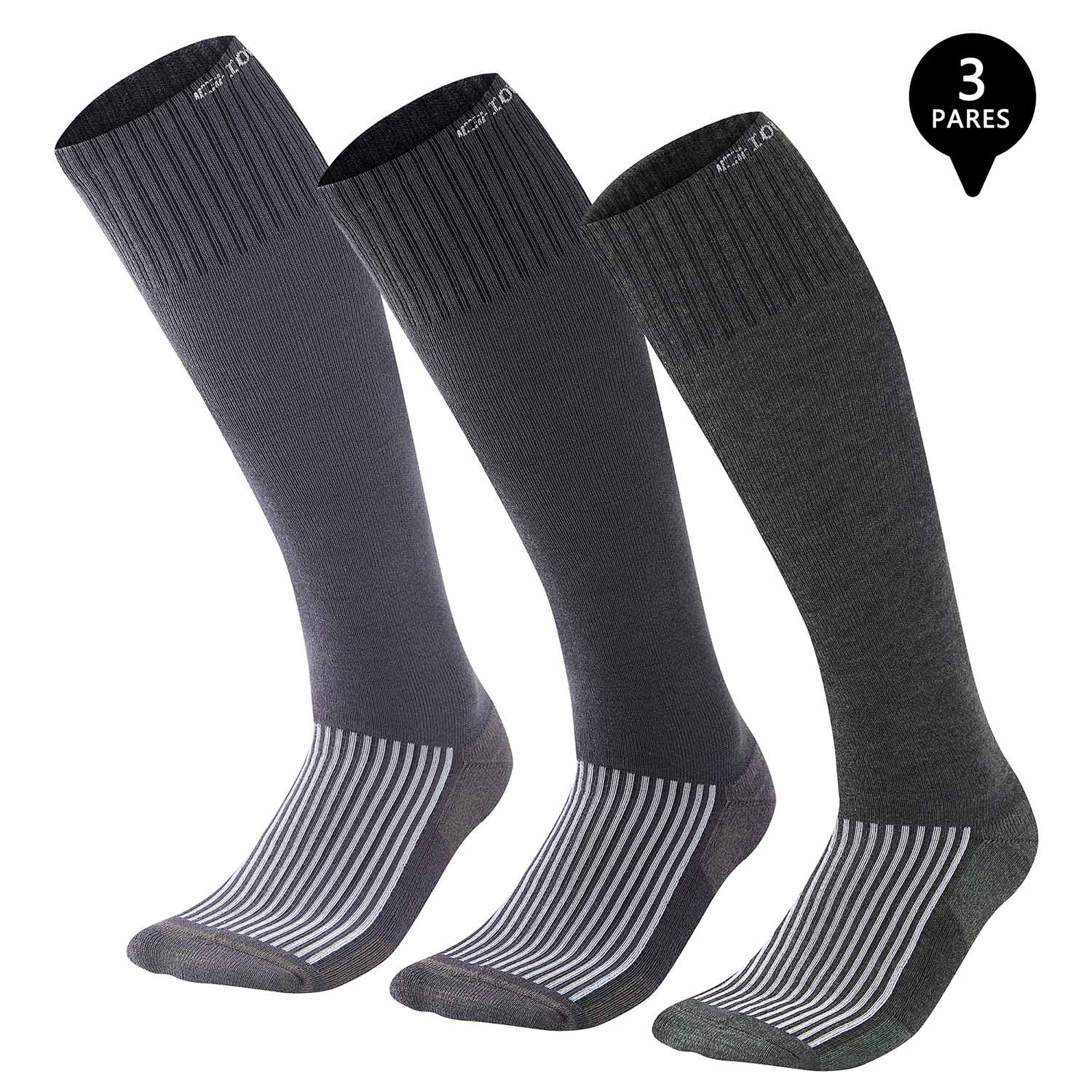 Giovacchino - Pack De 3 Calcetines Compresion Bambú Con Fibra De Cobre Hombre