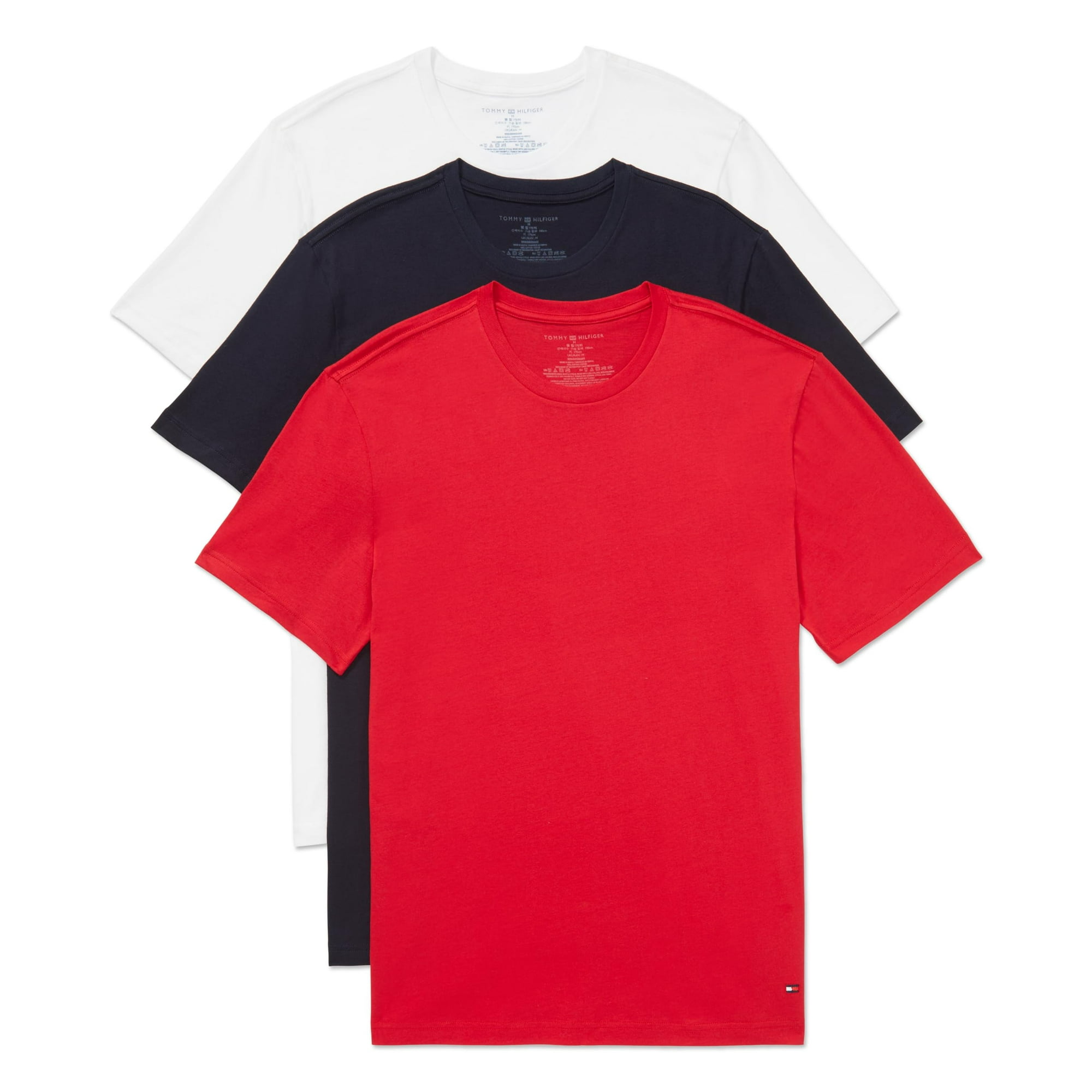 Camisetas Tommy Hilfiger De Algodón Clásicas Para Hombre, Paquete De 3