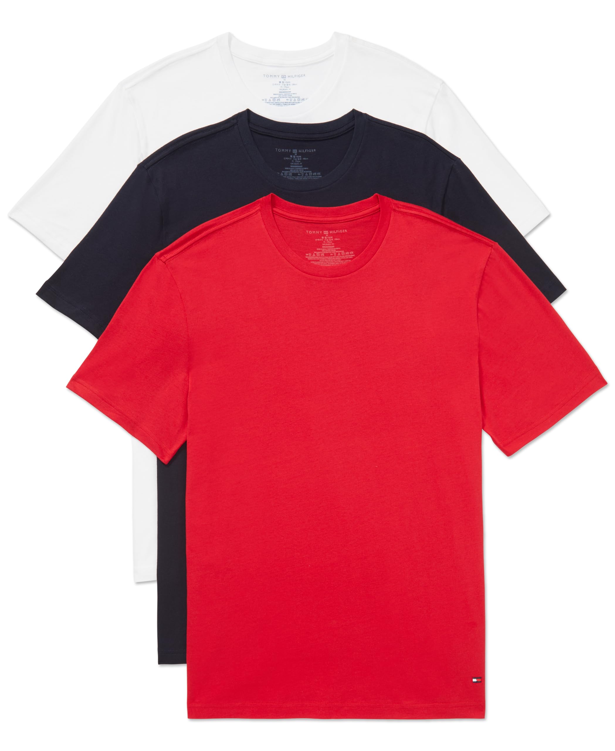 Camisetas Tommy Hilfiger De Algodón Clásicas Para Hombre, Paquete De 3