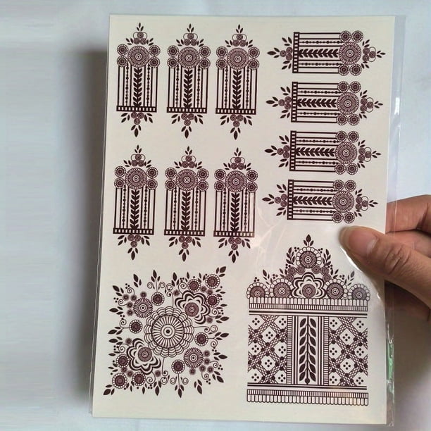 1 sheet Waterproof and Sweatproof Temporary Tattoo Sticker for Women - Lace Hollow Pattern Design