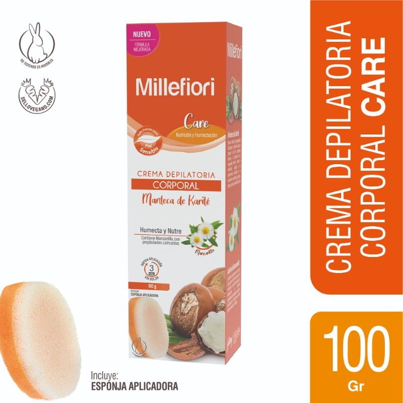 Crema Depilatoria Corporal Piel Sensible Caja 100 g Millefiori