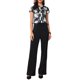 thumbnail image 2 of INSPIRE CHIC Blusas de Trabajo de Satén para Mujeres con Manga Corta Vintage Floral Blusa Casual de Negocios S Azul Oscuro, 2 of 6