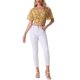 thumbnail image 2 of INSPIRE CHIC Blusa corta floral para mujer con cuello en V, mangas acampanadas y dobladillo fruncido, amarillo XL, 2 of 6