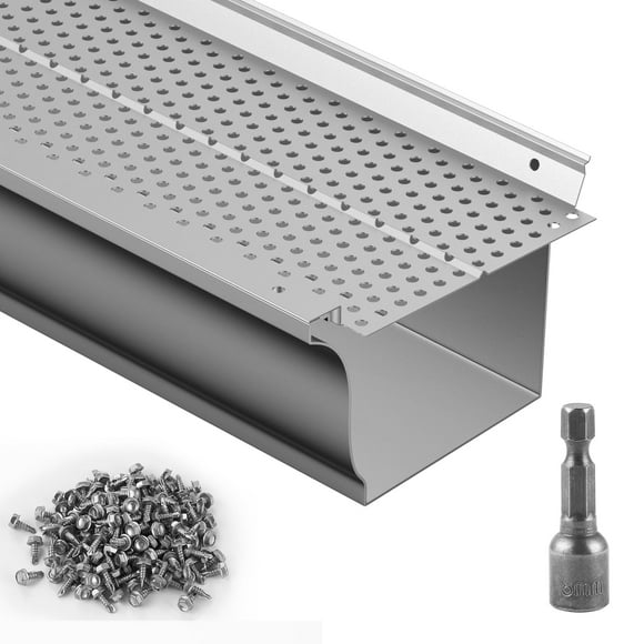 Filtro de hojas de aluminio Gutter Guard VEVOR, 13 unidades, 16 m de longitud total
