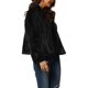 thumbnail image 4 of Abrigo corto de piel sintética para mujer, moda invierno, chaqueta abierta, solapa con muesca, manga larga, abrigo esponjoso, L negro, 4 of 7