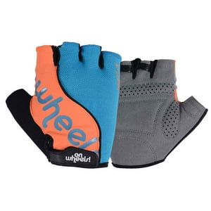 Onwheels - Guante Corto Celeste/Naranjo Talla M