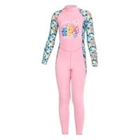 Ioensy - Trajes De Neopreno Para Niños Protección Uv Cuerpo Completo Traje De Baño De Verano De Una Pieza Rosa L