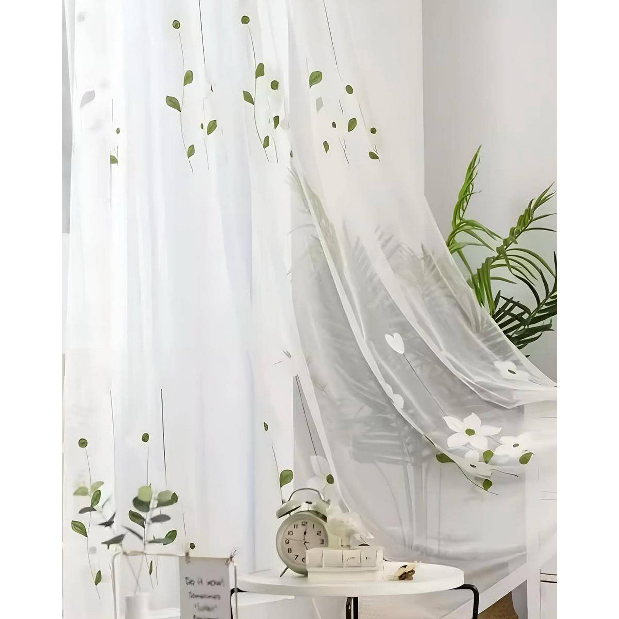 Genérico - 2 Panel De Cortina Visillo Transparente Con Textura 140x230cm