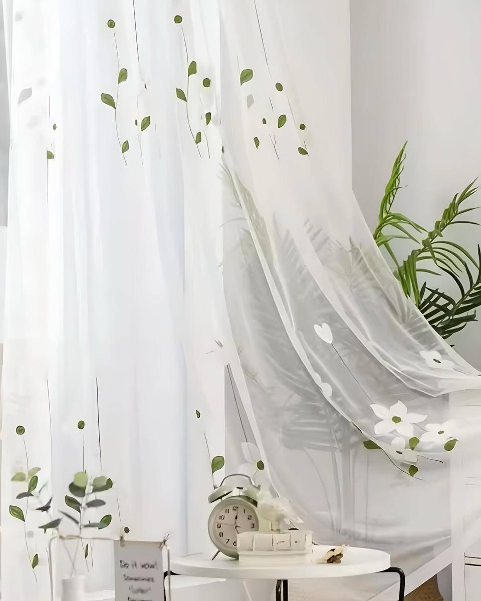 Genérico - 2 Panel De Cortina Visillo Transparente Con Textura 140X230Cm