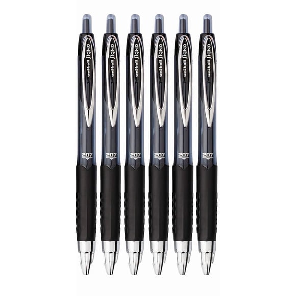 Bolígrafos de gel Advantage Gifts Signo 207 tinta negra 0,7 mm, paquete de 6