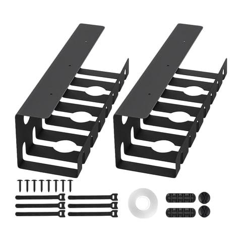 Bothyi - Bandeja Organizadora De Cables De 2 Piezas Con Estructura Hueca Debajo Del Escritorio De 15,7 Pulgadas De Largo