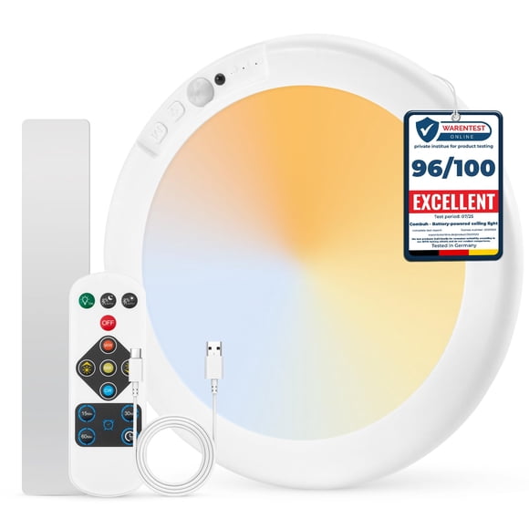 Luz de techo LED Combuh con sensor de movimiento, recargable, 19 cm