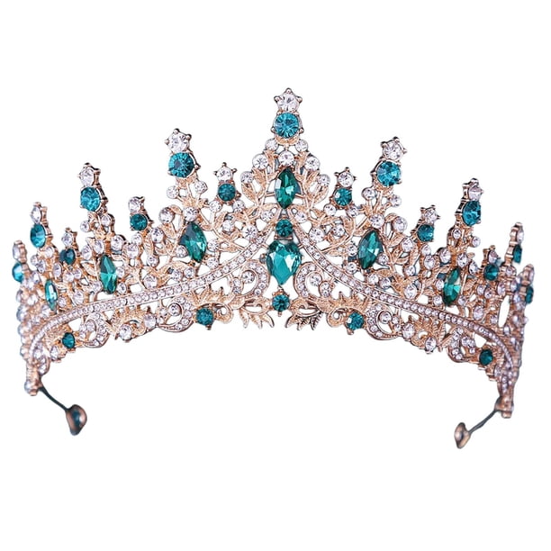 Tiara De Cumpleaños, Accesorios Para El Cabello, Joyería Para El Cabello, Corona Nupcial Para Niñas, Verde