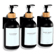 thumbnail image 1 of Dispensador Triple De Bambu Jabon Shampoo Acondicionador Negro, 1 of 7