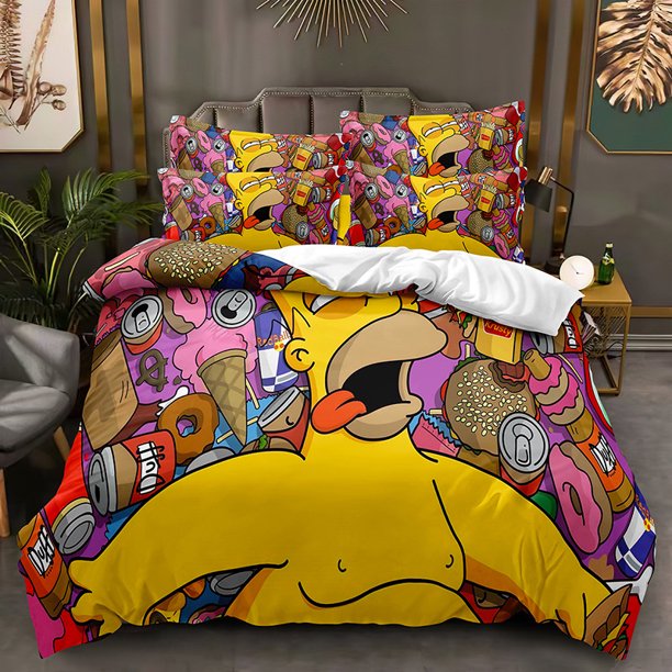 Simpson _ s Simpons Bedding Set Sheet Set for Kids Adults,All Season Lightweight