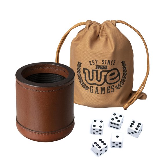Set de tazas de dados WE Games Professional de piel hechas a mano