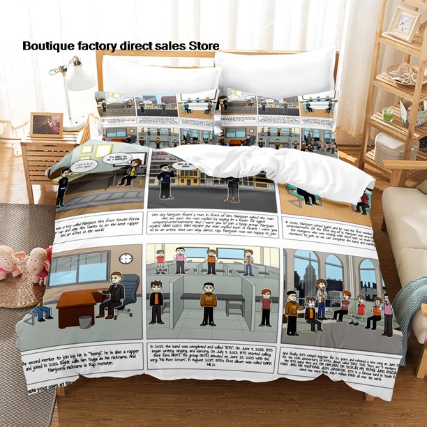 Nam-joon Kim Album Bedding Set Single Twin Full Queen King Size Bed Set Aldult Kid Bedroom Duvetcover Sets bed sheet set -3Bed Sheets