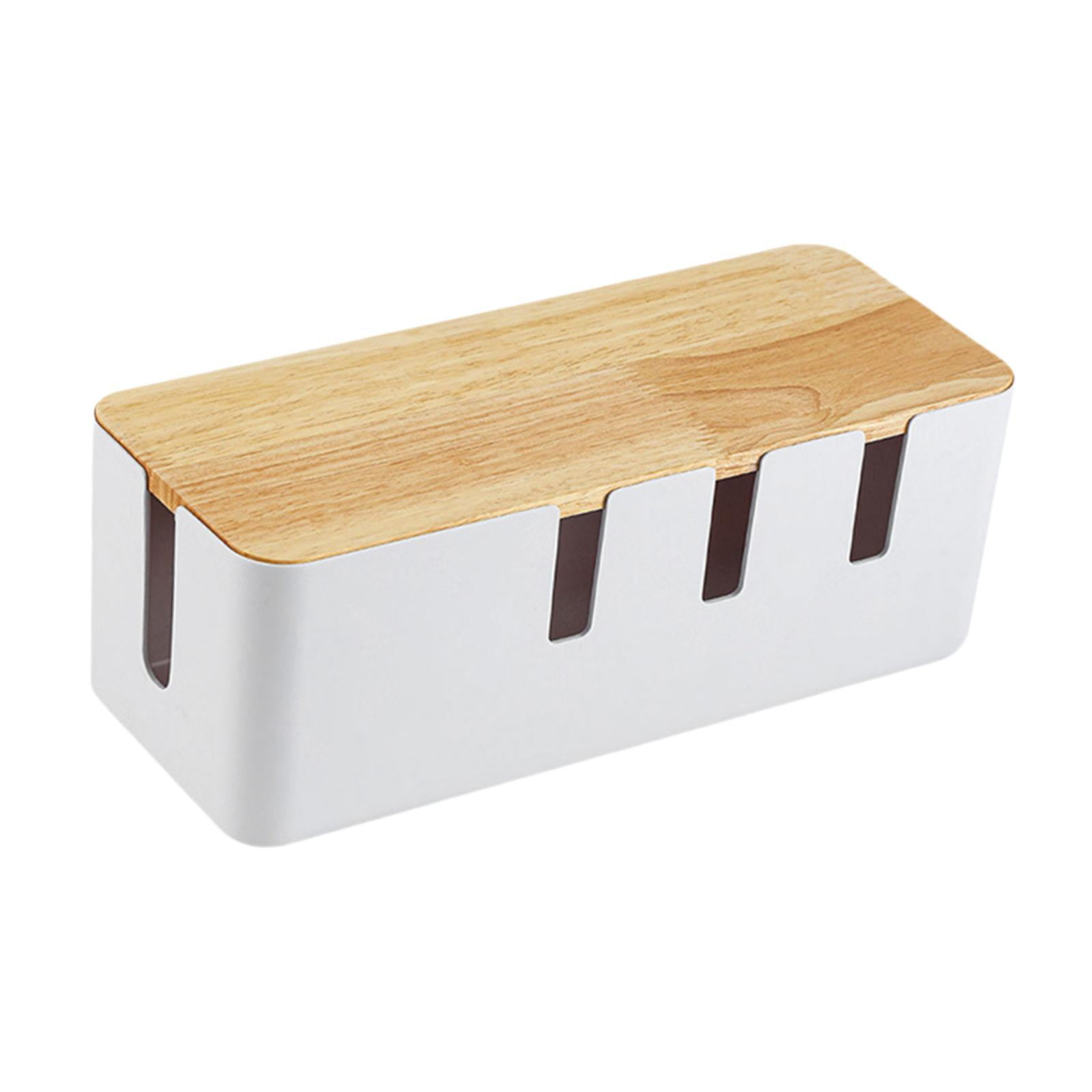 Magideal - Caja Organizadora De Cables Con Tapa, Contenedor De Gestión Multifuncional A Prueba De Polvo Para Gestión De Cables , Corto