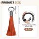 thumbnail image 2 of 4 Paquete de Llavero de Cuero con Borlas, Encanto de Bolsa para Mujeres, Naranja, 2 of 6