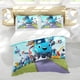 thumbnail image 5 of Mojo Swoptops Conjunto de sábanas temático, trío de piezas, cómodo y amigable con la piel, diseño único, regalo de decoración para el hogar para familiares, amigos y fans,173cm *218cm, 5 of 6